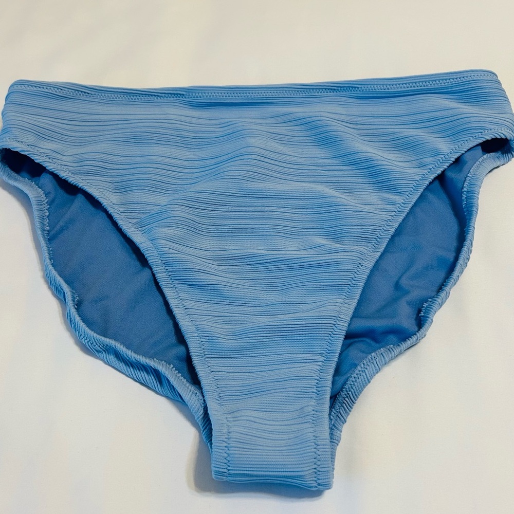 Jessica Simpson Light Blue Textured High Waisted Bikini Bottoms. New With Tags